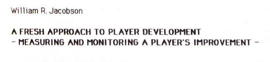 A fresh approach to player development